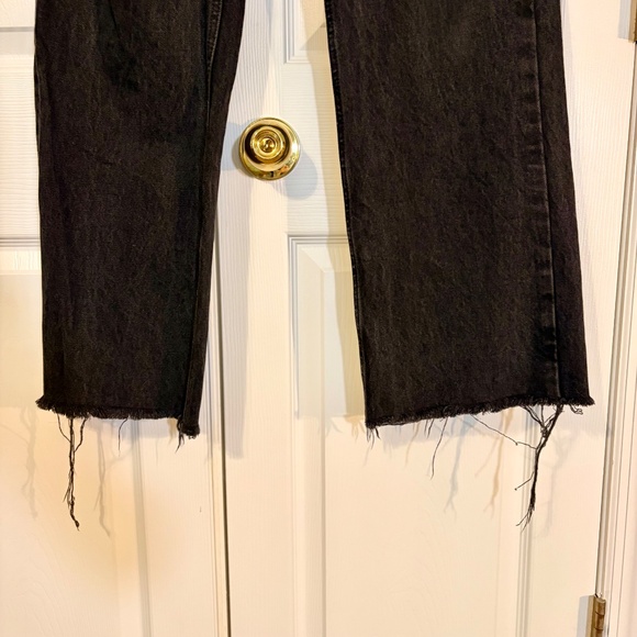 Zara Wide Leg Distressed Black Jeans Women's Size 6 - Picture 7 of 10
